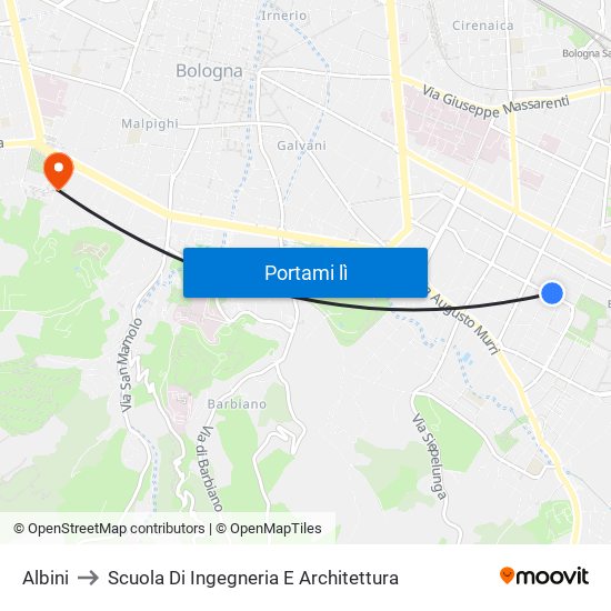 Albini to Scuola Di Ingegneria E Architettura map