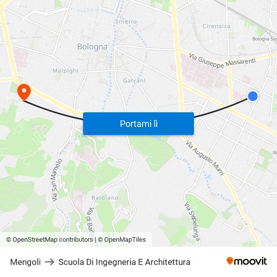 Mengoli to Scuola Di Ingegneria E Architettura map