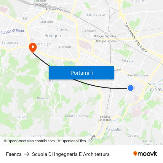Faenza to Scuola Di Ingegneria E Architettura map