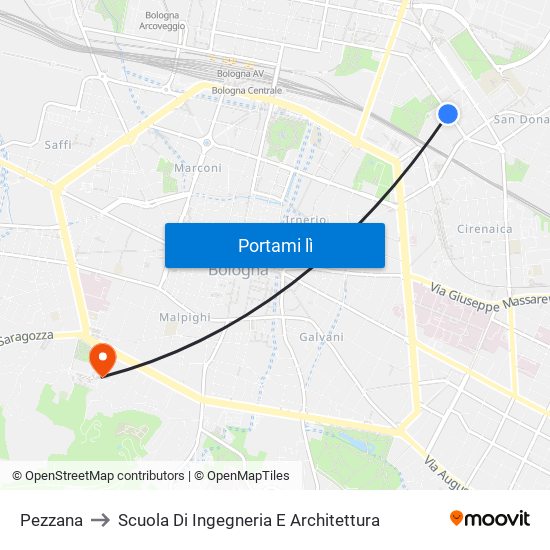 Pezzana to Scuola Di Ingegneria E Architettura map