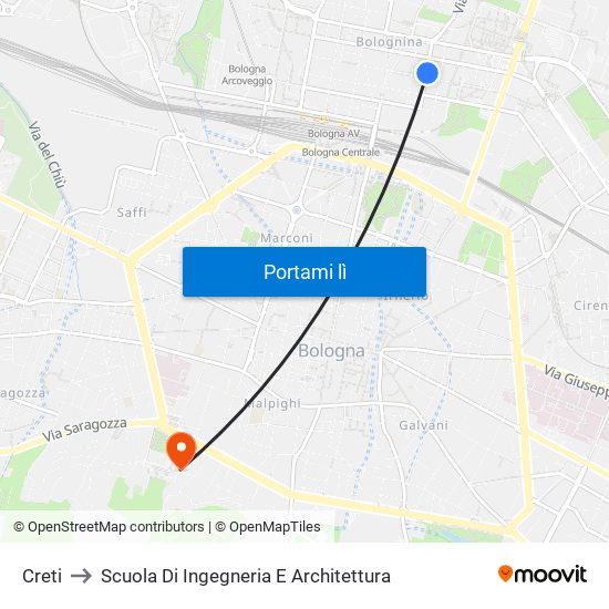 Creti to Scuola Di Ingegneria E Architettura map