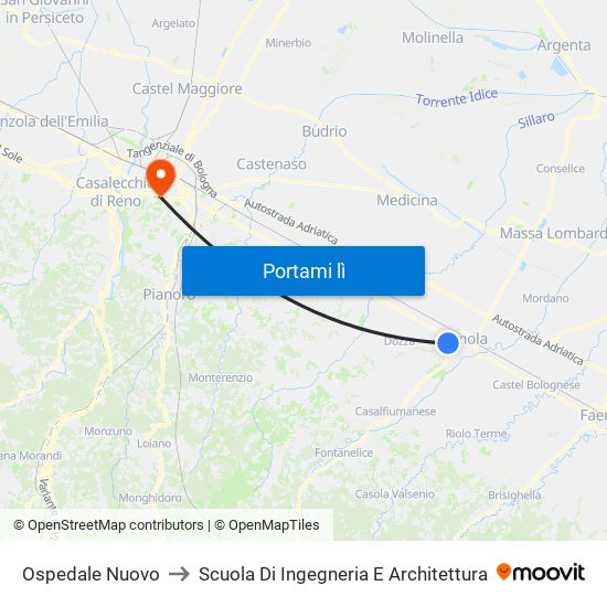 Ospedale Nuovo to Scuola Di Ingegneria E Architettura map