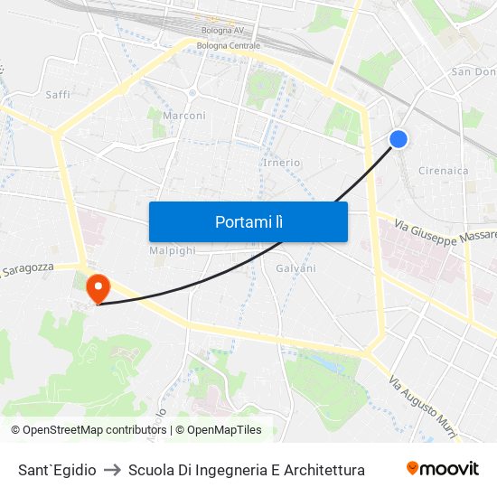 Sant`Egidio to Scuola Di Ingegneria E Architettura map