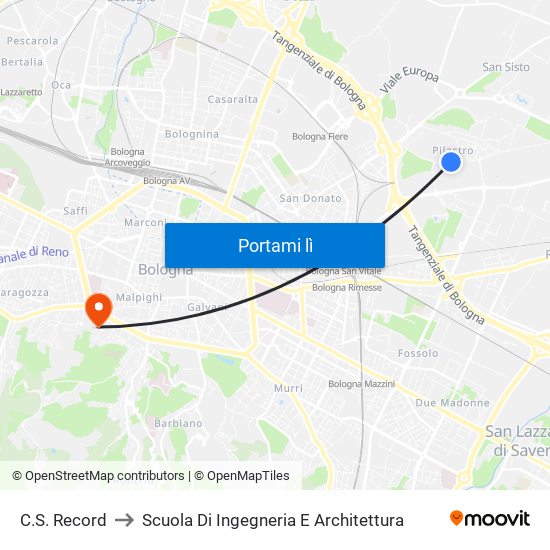 C.S. Record to Scuola Di Ingegneria E Architettura map