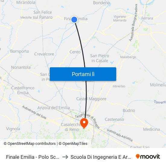 Finale Emilia - Polo Scolastico to Scuola Di Ingegneria E Architettura map