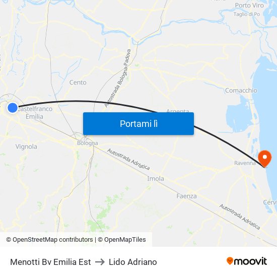 Menotti Bv Emilia Est to Lido Adriano map