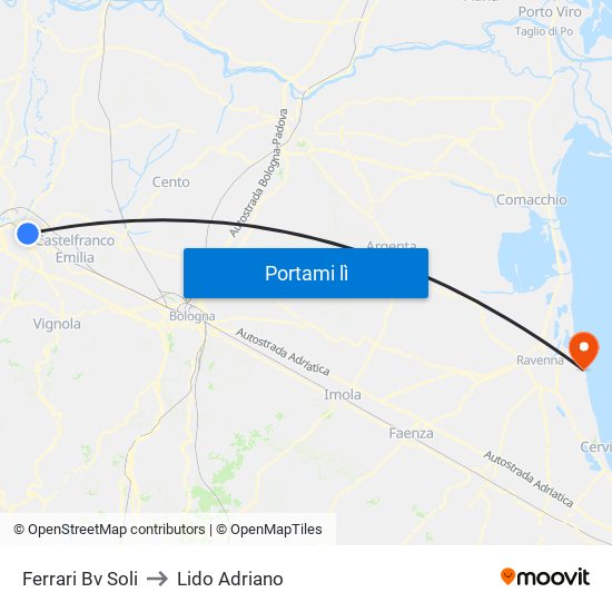 Ferrari Bv Soli to Lido Adriano map