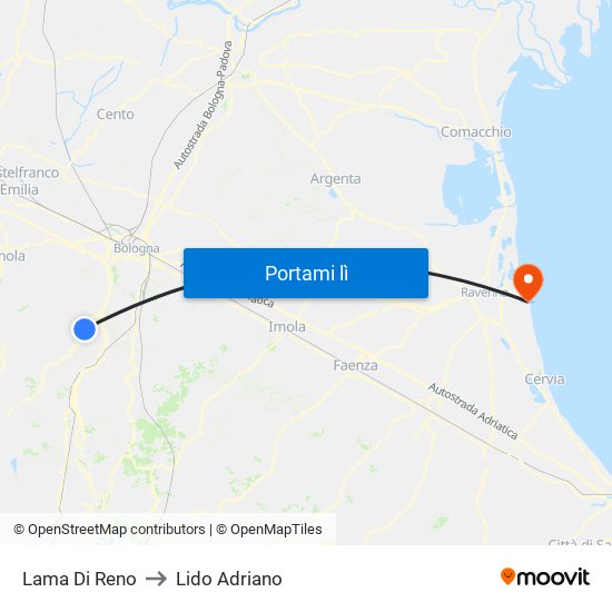 Lama Di Reno to Lido Adriano map