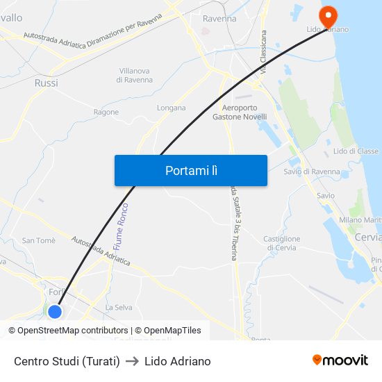 Centro Studi (Turati) to Lido Adriano map