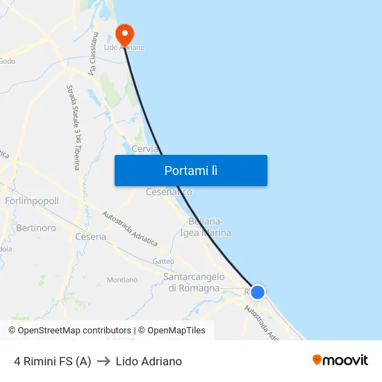 4 Rimini FS (A) to Lido Adriano map