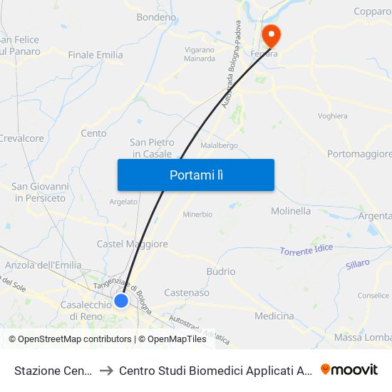 Stazione Centrale to Centro Studi Biomedici Applicati Allo Sport map