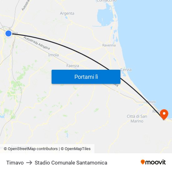 Timavo to Stadio Comunale Santamonica map