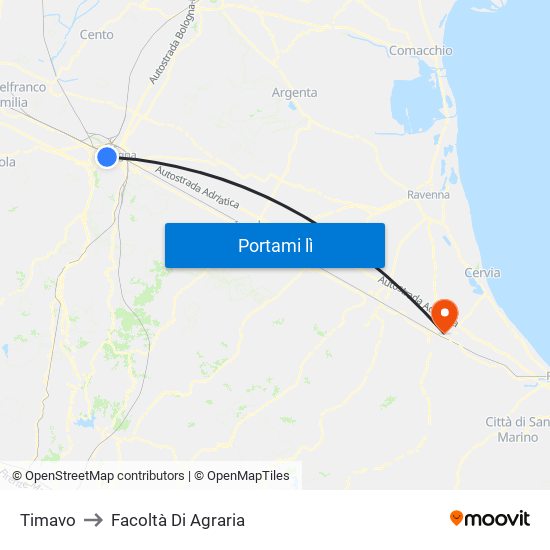 Timavo to Facoltà Di Agraria map