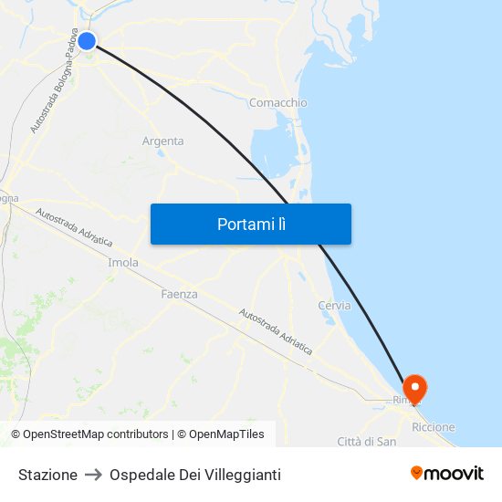 Stazione to Ospedale Dei Villeggianti map