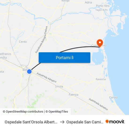 Ospedale Sant'Orsola Albertoni to Ospedale San Camillo map