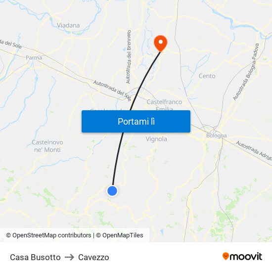 Casa Busotto to Cavezzo map