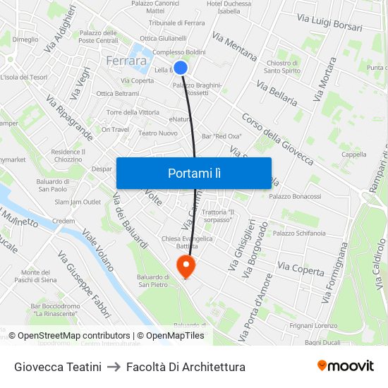 Giovecca Teatini to Facoltà Di Architettura map