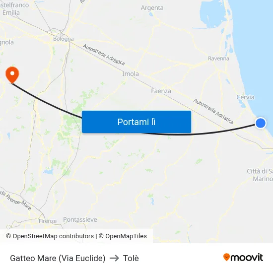 Gatteo Mare (Via Euclide) to Tolè map