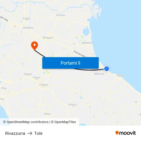 Rivazzurra to Tolè map
