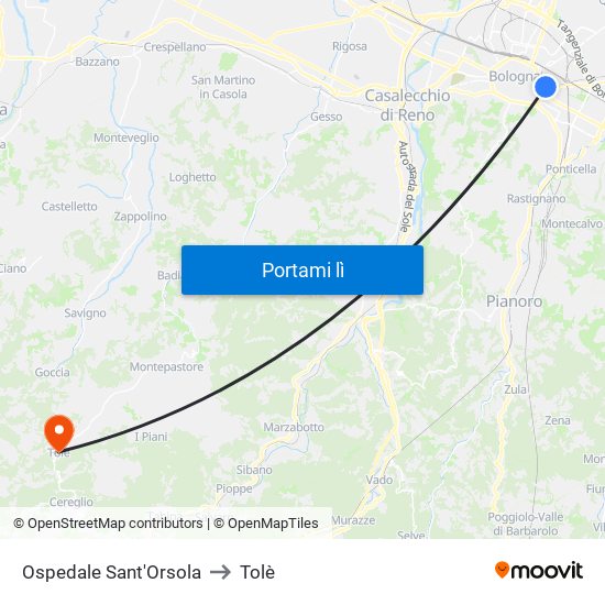 Ospedale Sant'Orsola to Tolè map