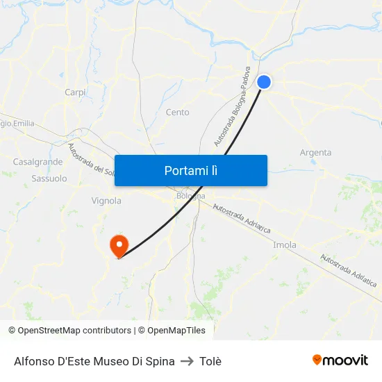 Alfonso D'Este Museo Di Spina to Tolè map