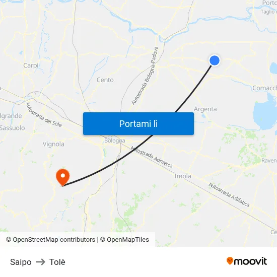 Saipo to Tolè map