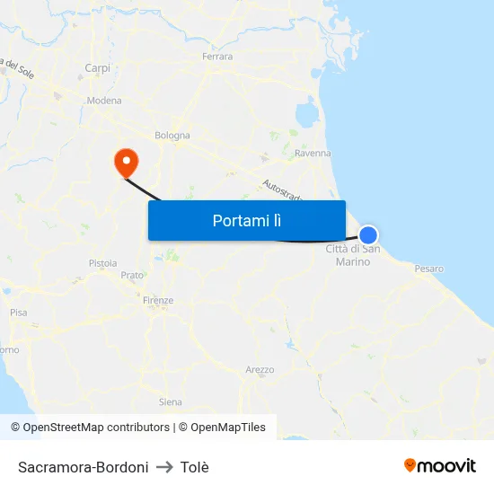 Sacramora-Bordoni to Tolè map