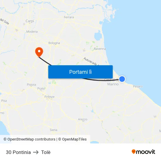 30 Pontinia to Tolè map