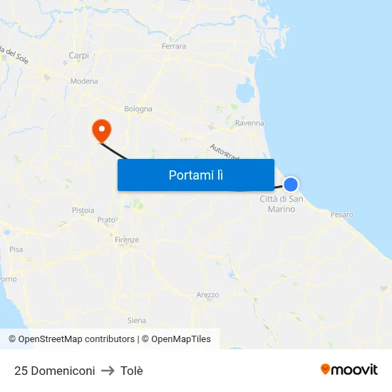 25 Domeniconi to Tolè map