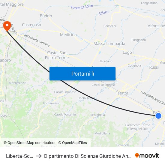 Liberta'-Scuole to Dipartimento Di Scienze Giurdiche Antonio Cicu map