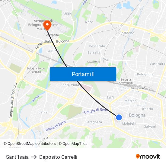Sant`Isaia to Deposito Carrelli map