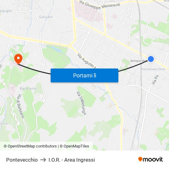 Pontevecchio to I.O.R. - Area Ingressi map