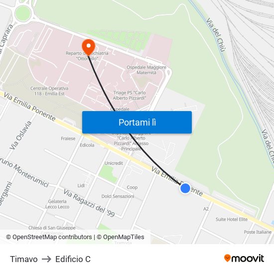 Timavo to Edificio C map