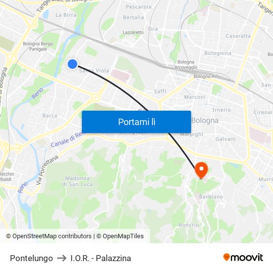 Pontelungo to I.O.R. - Palazzina map