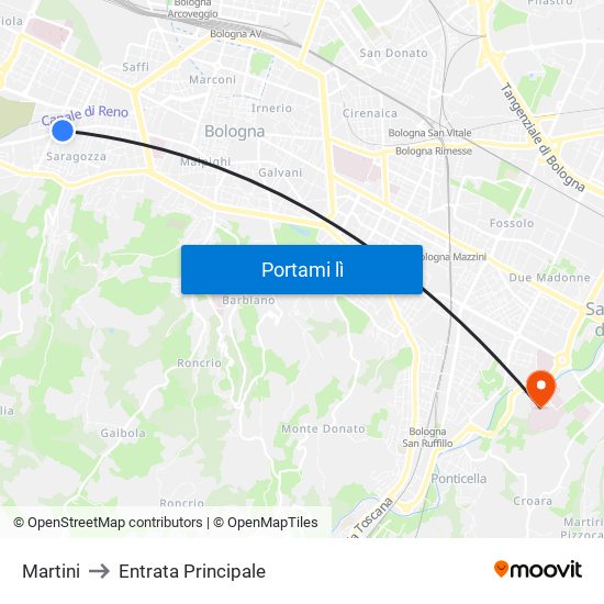 Martini to Entrata Principale map