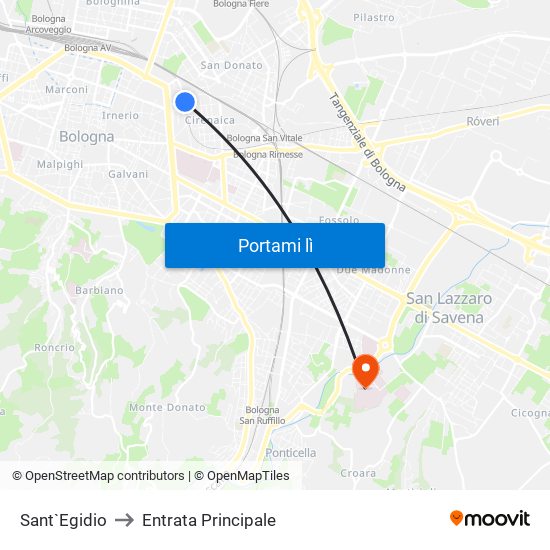 Sant`Egidio to Entrata Principale map