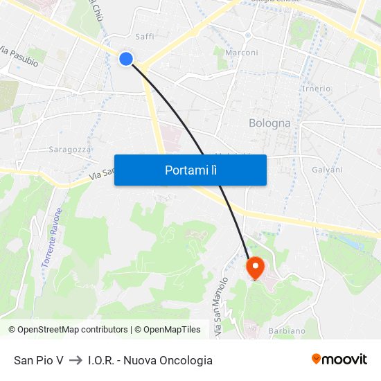 San Pio V to I.O.R. - Nuova Oncologia map