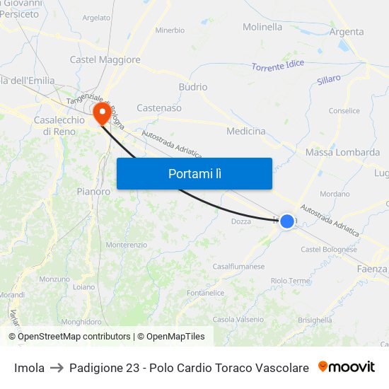 Imola to Padigione 23 - Polo Cardio Toraco Vascolare map