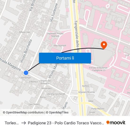 Torleone to Padigione 23 - Polo Cardio Toraco Vascolare map