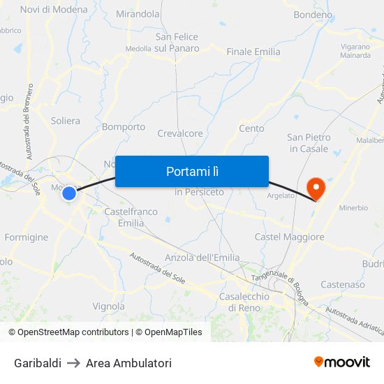 Garibaldi to Area Ambulatori map