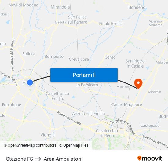 Stazione FS to Area Ambulatori map