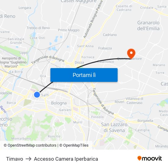 Timavo to Accesso Camera Iperbarica map