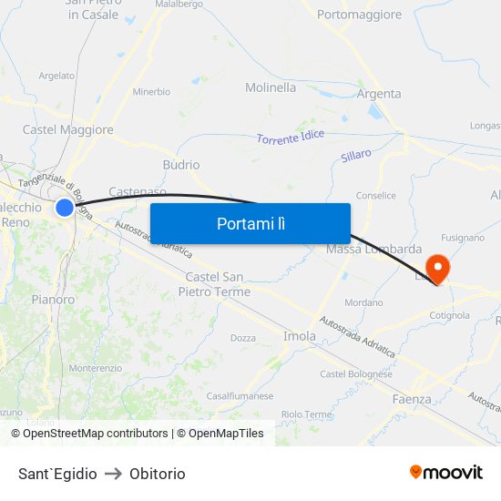 Sant`Egidio to Obitorio map
