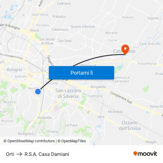 Orti to R.S.A. Casa Damiani map