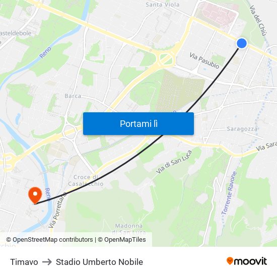 Timavo to Stadio Umberto Nobile map