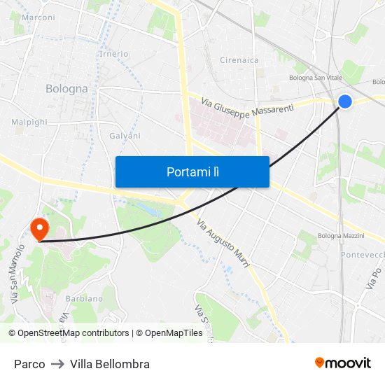 Parco to Villa Bellombra map