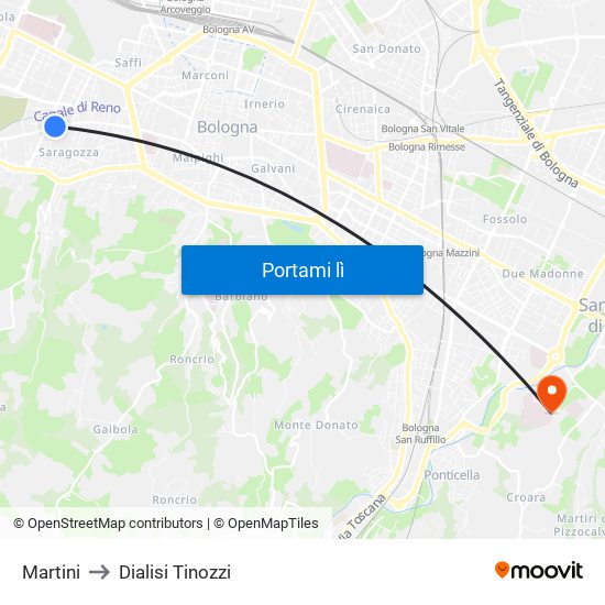 Martini to Dialisi Tinozzi map