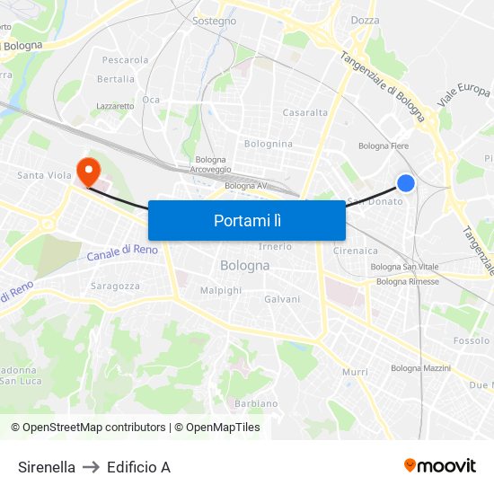 Sirenella to Edificio A map