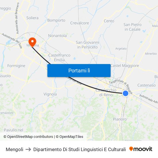 Mengoli to Dipartimento Di Studi Linguistici E Culturali map