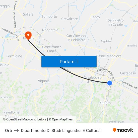 Orti to Dipartimento Di Studi Linguistici E Culturali map